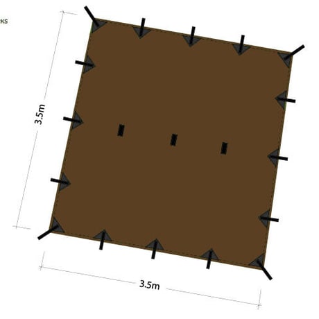 DDHammocks DDタープ 3.5x3.5  コヨーテブラウン DDハンモックス社