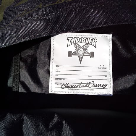 【THRASHER】スラッシャー デイパック THRML5900 BLACKxGOLD バックパック リュックサック