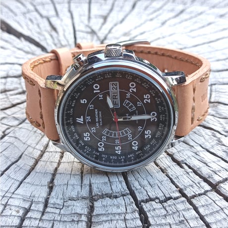 メンズ腕時計用本革換えベルト  幅16mm ヌメ革  リストウォッチベルト