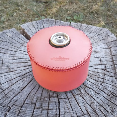 OD缶用本革カバー 型押し ガスボンベカバー ヌメ革
