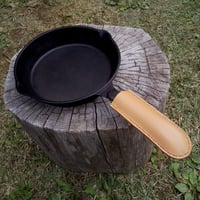 本革 スキレット用 ハンドルカバー キャメルxブラウン ヌメ革