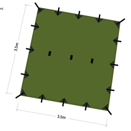 DDHammocks DDタープ 3.5x3.5  オリーブグリーン DDハンモックス社
