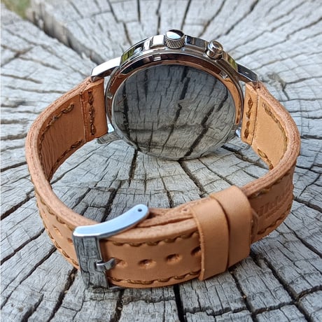メンズ腕時計用本革換えベルト  幅16mm ヌメ革  リストウォッチベルト
