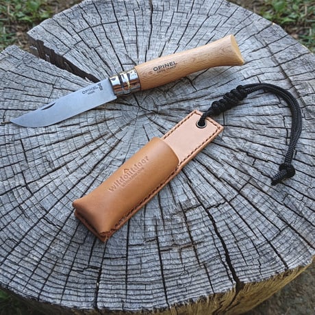 OpinelアウトドアナイフNo.9用 本革ケース オピネル ヌメ革
