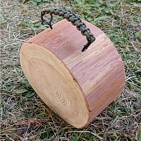 パラコードグリップ付き薪割り台 切り株 ひのき 丸太 約21x20cm 厚さ約10.5cm