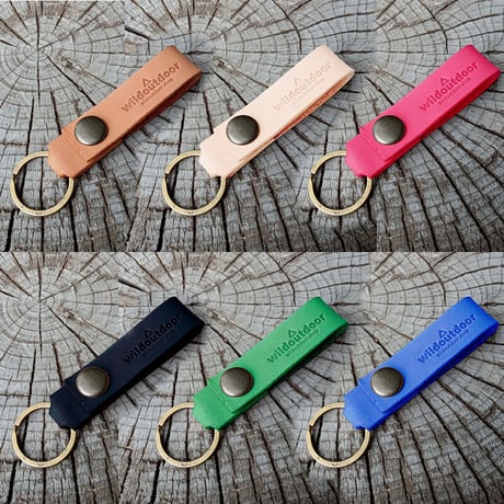 ベルトループ付き本革キーホルダー ヌメ革 キーリング