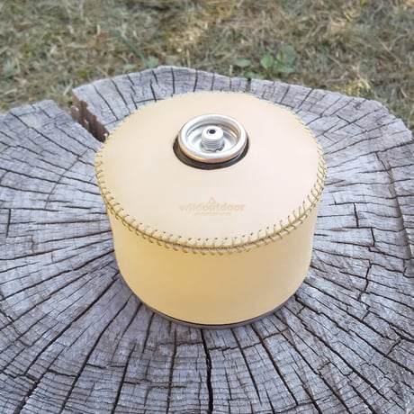 OD缶用本革カバー 型押し ガスボンベカバー ヌメ革