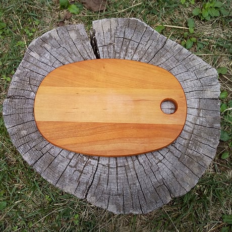 【25%OFFセール】 wildoutdoor 卓上まな板　楕円型　桜　240x160x12mm