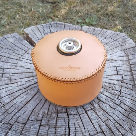 OD缶用本革カバー 型押し ガスボンベカバー ヌメ革