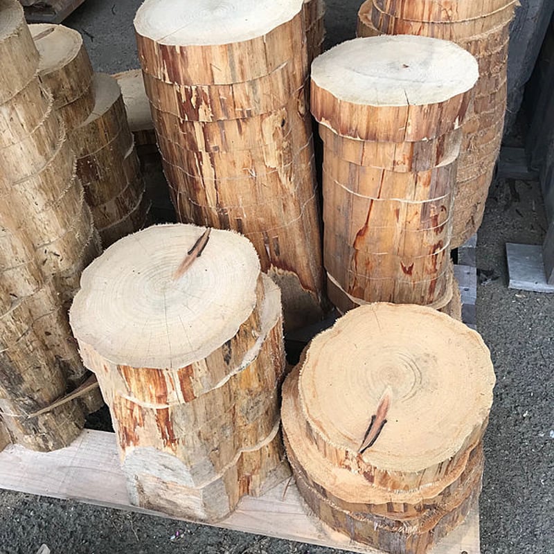 薪割り台 切り株 ひのき 丸太 約31x29cm 厚さ約4cm | wildoutdoor