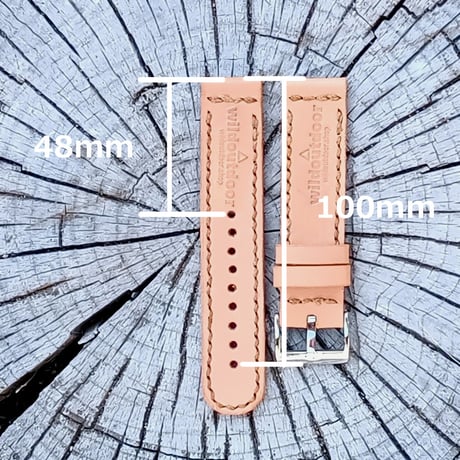 メンズ腕時計用本革換えベルト  幅16mm ヌメ革  リストウォッチベルト