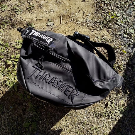 【THRASHER】スラッシャー Coating Big Waist Bag THR-149 BKBK ビッグウエストバッグ ボディバッグ