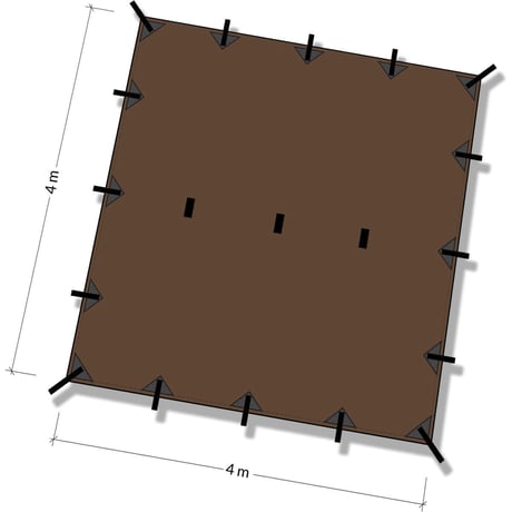 DDHammocks DDタープ 4 × 4 コヨーテブラウン DDハンモックス社