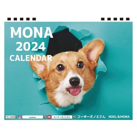 【予約販売】 コーギー犬 モナ 2024年 卓上 カレンダー TC24296
