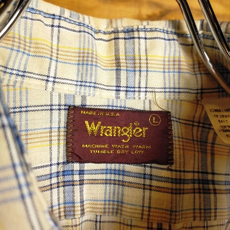 80-90's Wrangler (ラングラー)ヴィンテージ チェックシャツ / USED