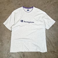 90's チャンピオン Champion / スクリプト刺繍 USA製 半袖Tシャツ / シルバーグレー
