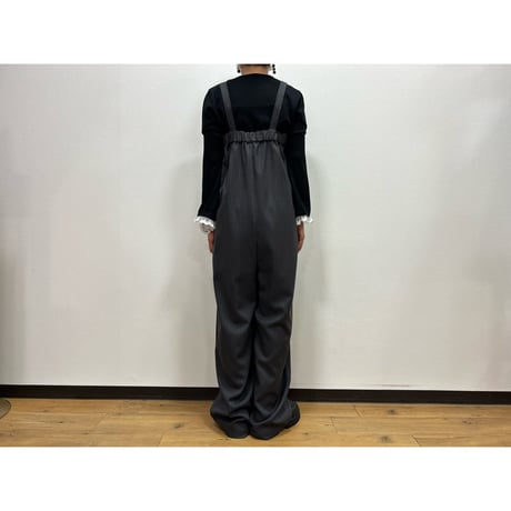 サスペンダー付きハイウエストサロペット