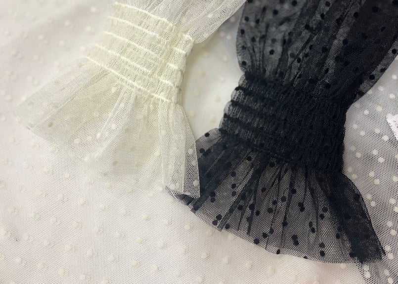 【ブラウス ほぼ新品】dot tulle pleats blouse チュール チュールブラウス | pressé kitakami