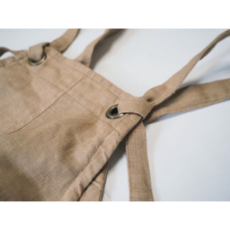 k-073sp(B) キッズリネンサロペット/ベージュ 120/130/140 | quatre