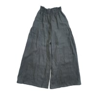 No.309pt(BK) サイド切替ギャザーパンツ/ブラック