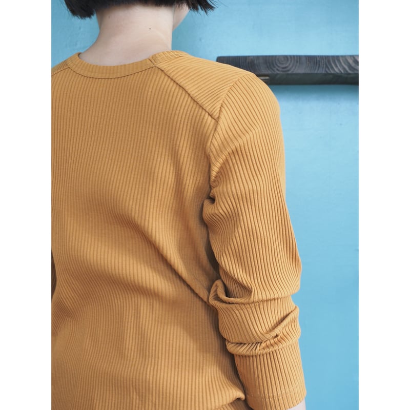 No.314kn(MTD) 肩切替リブニット/マスタード | quatre