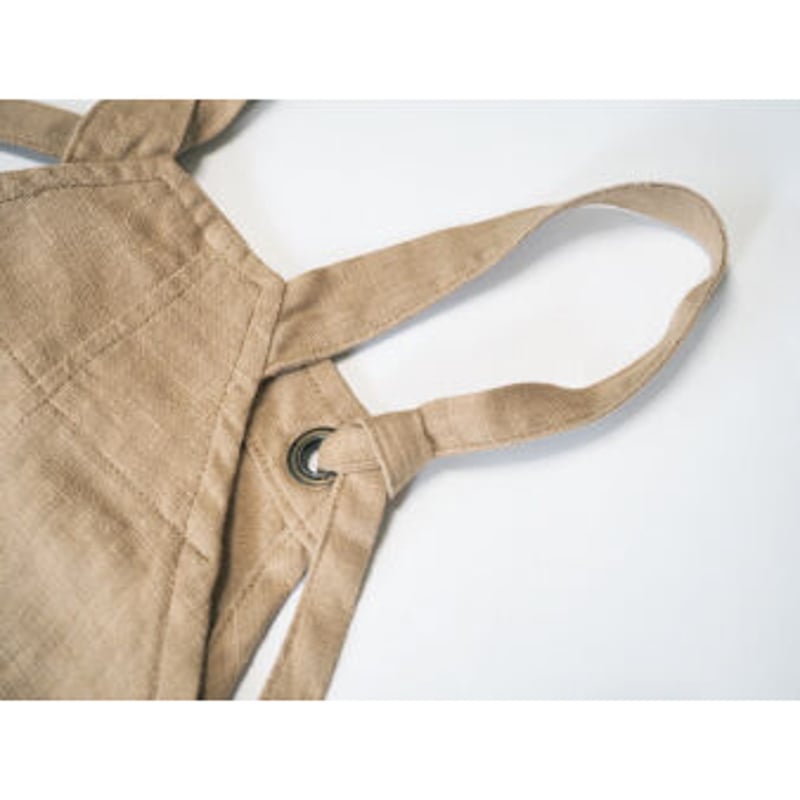 k-073sp(B) キッズリネンサロペット/ベージュ 120/130/140 | quatre