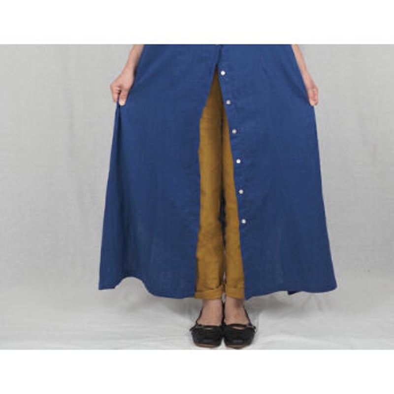 No.287op(RB) Dガーゼシャツワンピース/ロイヤルブルー | quatre