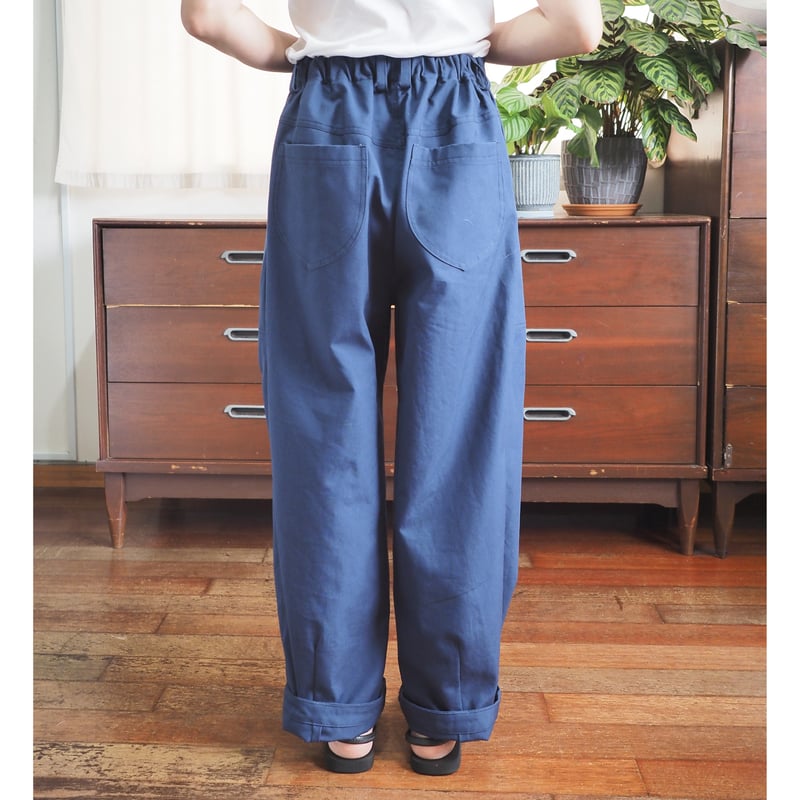 No.325pt(N) ハイウエストキャロットパンツ/ネイビー | quatre