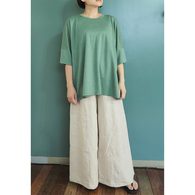 No.310kn(G) ビッグTシャツ/モスグリーン | quatre