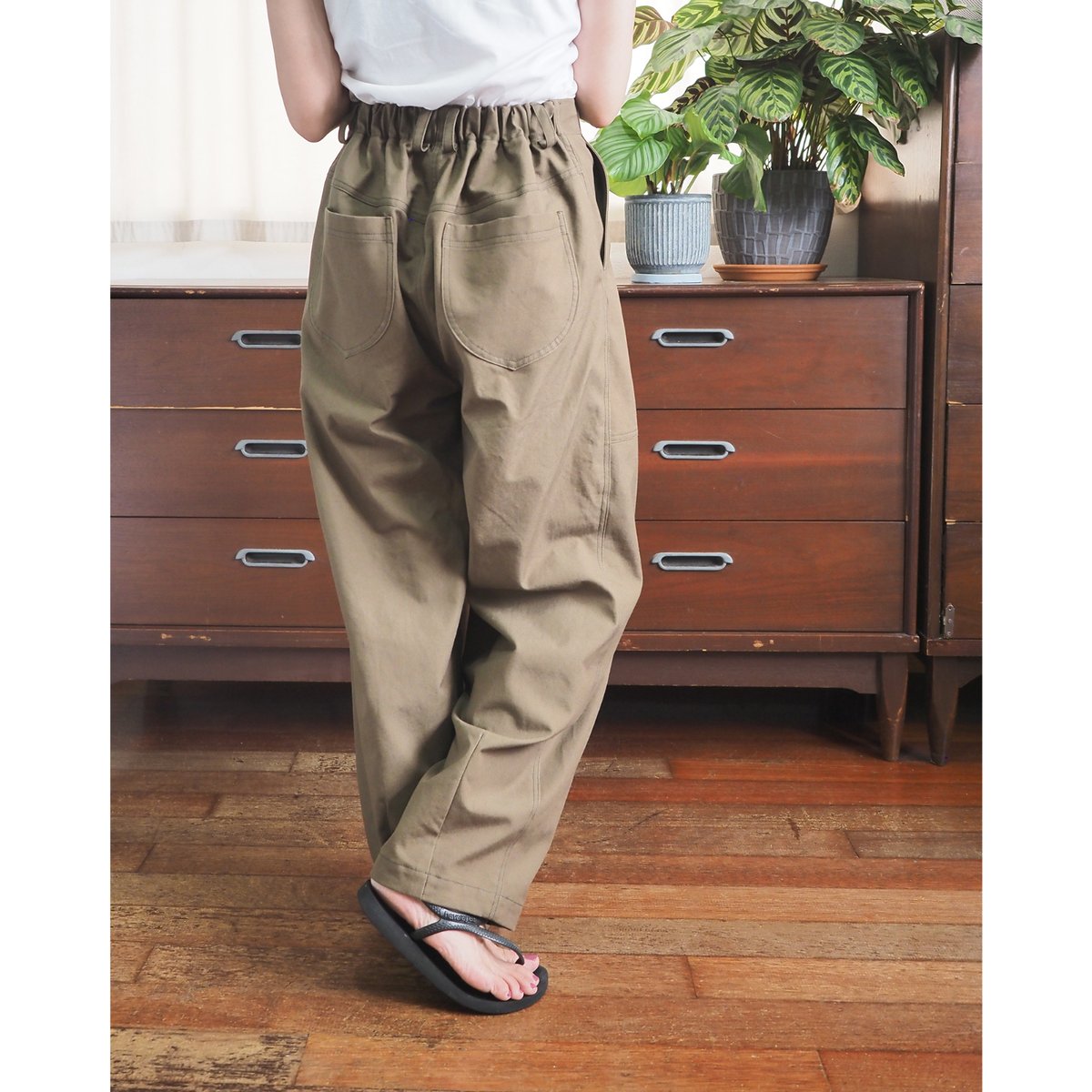 No.325pt(K) ハイウエストキャロットパンツ/カーキ | quatre