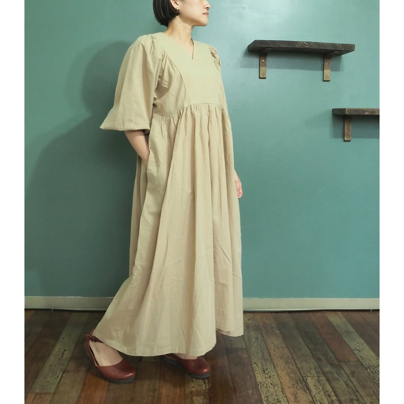 No.317op(BE) エンパイアワンピース/ベージュ | quatre