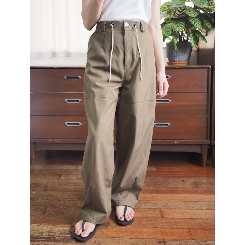 No.325pt(K) ハイウエストキャロットパンツ/カーキ | quatre