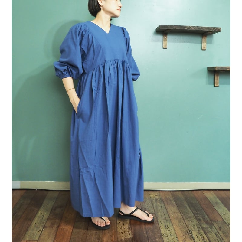 No.317op(BL) エンパイアワンピース/ブルー | quatre