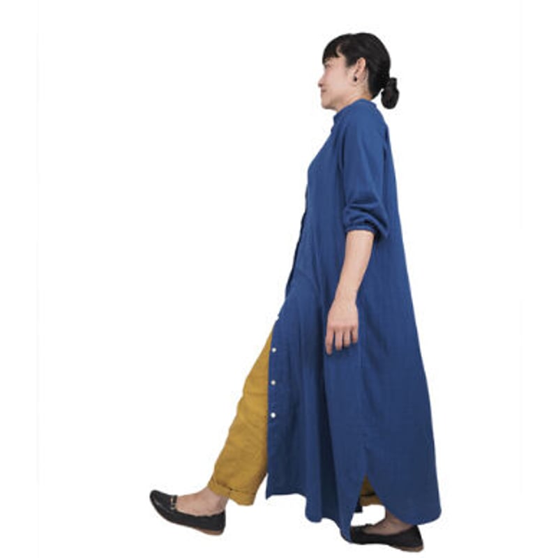 ロイヤルブルー シャツワンピース シャツワンピースを使った「ロイヤルブルー」の人気ファッション