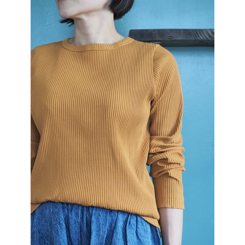 No.314kn(MTD) 肩切替リブニット/マスタード | quatre