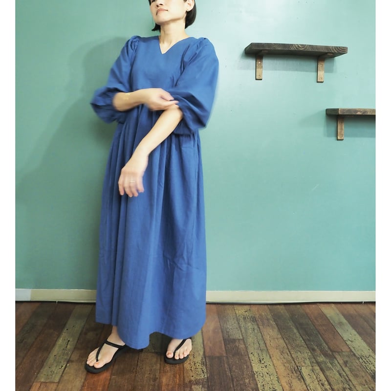 No.317op(BL) エンパイアワンピース/ブルー | quatre