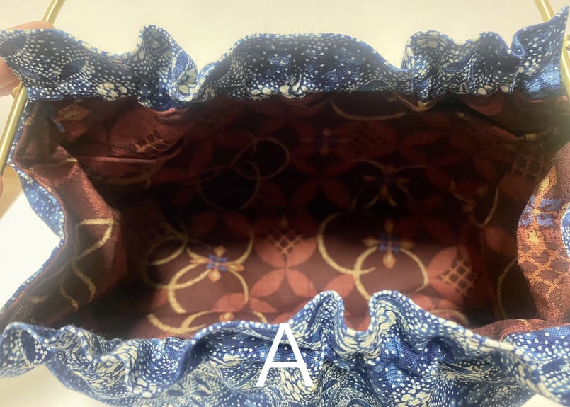 型染 ベンリーバッグ・大（二重型小花柄） | 駿河藍染 増田あい