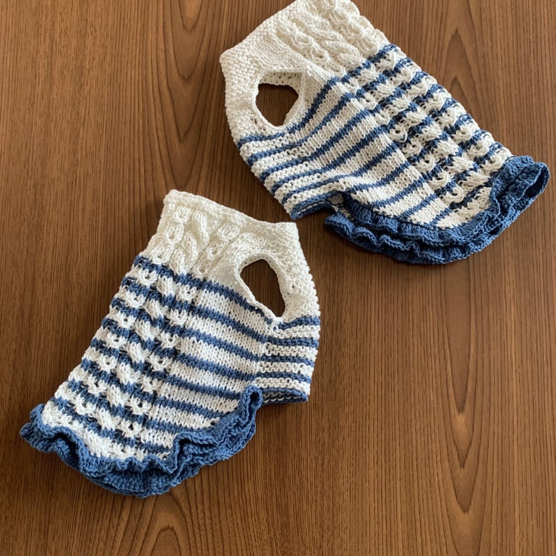 編み図】マリカラーのフリルドッグワンピース | Sapo-tricot Store