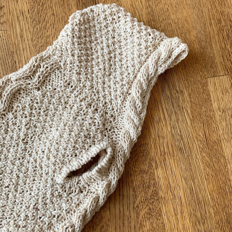 編み図】ケーブル模様のフード付ドッグベスト（SMLあり） | Sapo