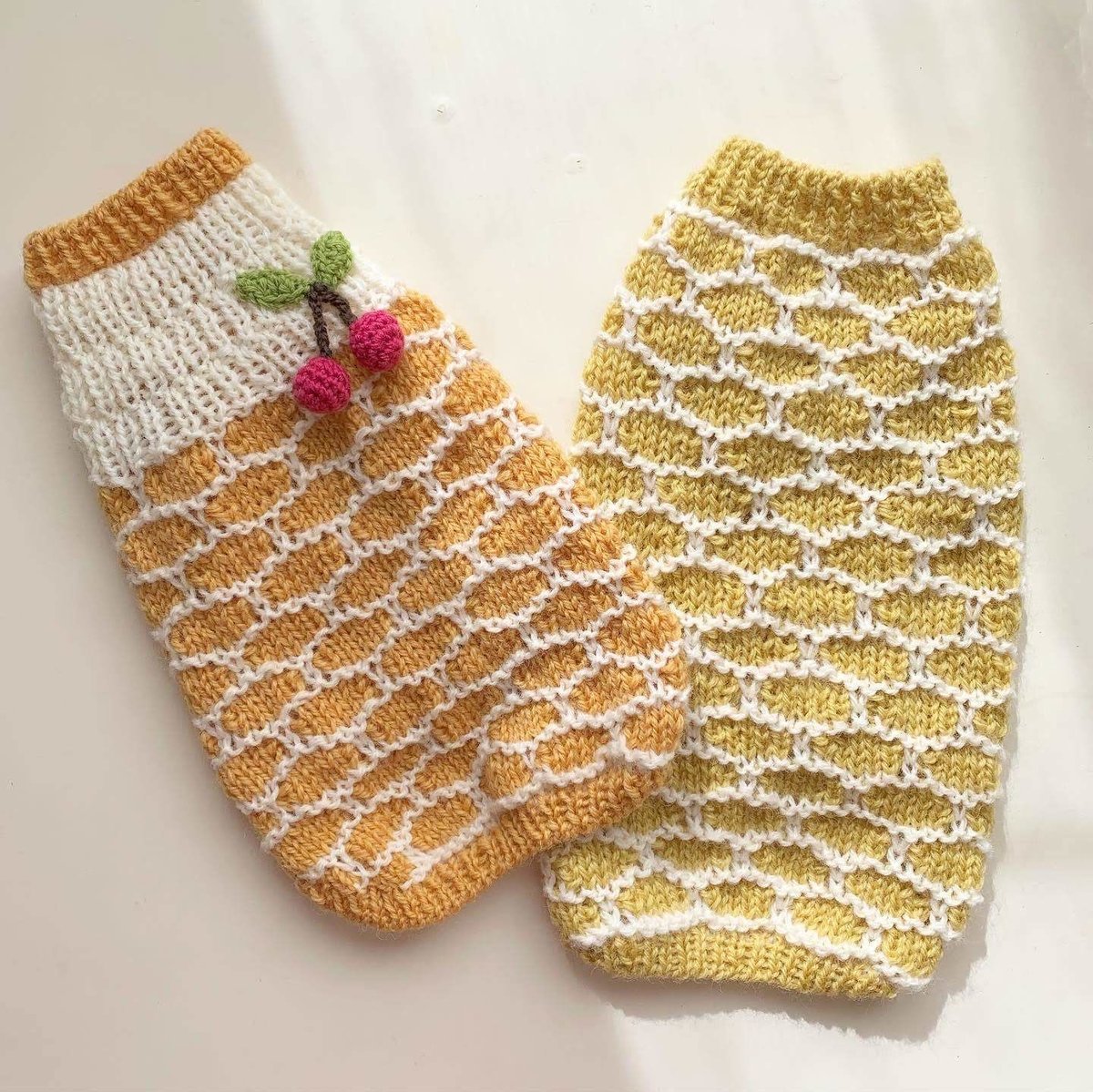 編み図】引き上げ模様のわんこニット（2パターンあり） | Sapo-tricot