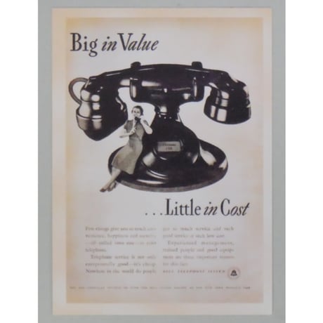レトロ広告ポストカード ファブリックフレーム付き ⑱Bell Telephone System