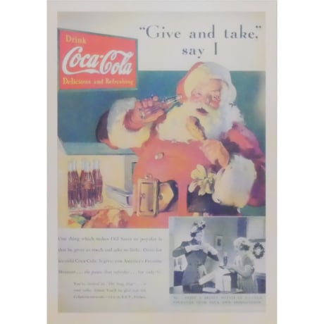 レトロ広告ポストカード ファブリックフレーム付き ⑦Coca-Cola