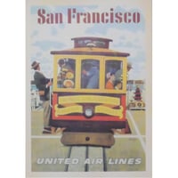 レトロ広告ポストカード ファブリックフレーム付き ⑪United Airlines