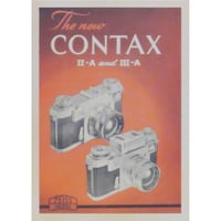 レトロ広告ポストカード ファブリックフレーム付き ⑬Zeiss Ikon ContaxⅡ-A & Ⅲ-A