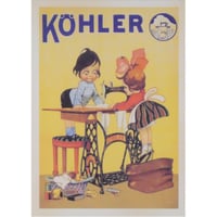 レトロ広告ポストカード ファブリックフレーム付き ④Hermann Köhler