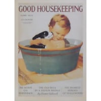 レトロ広告ポストカード ファブリックフレーム付き ②Good Housekeeping
