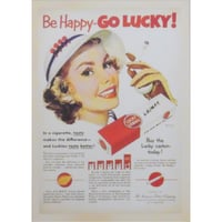レトロ広告ポストカード ファブリックフレーム付き ⑨Lucky Strike