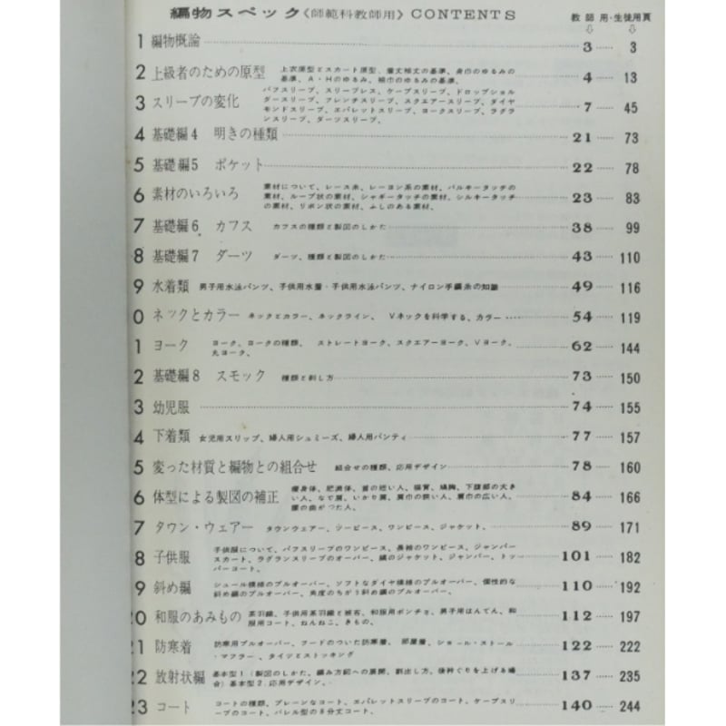 編物スペック　師範科　日本ヴォーグ社 編物スペック 師範科 教師用 標準指導書 / 昭和38年 / 日本