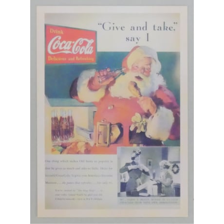 レトロ広告ポストカード ファブリックフレーム付き ⑦Coca-Cola