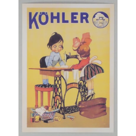 レトロ広告ポストカード ファブリックフレーム付き ④Hermann Köhler